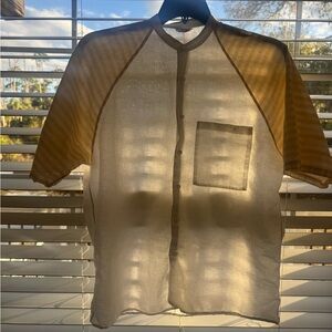 Sold -Givenchy Cream and Yellow Casual Shirt